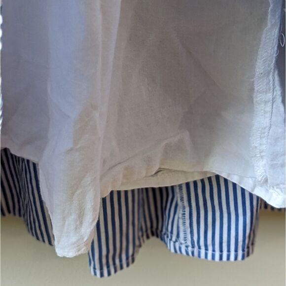 J. Crew Oversized Cotton Long Sleeve Leda‎ Embroidered Stripe Popover Dress S - Picture 8 of 12